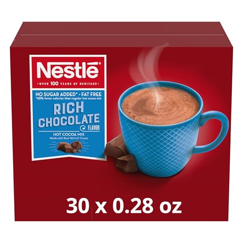 Nestle Hot Chocolate Mix, No Sugar Added, Fat Free, Single P...