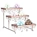 Amalfi Decor 3 Tier Dessert Cupcake Stand, Rectangular Metal Plate Tower Tray Holder with Crystals, Rose Gold