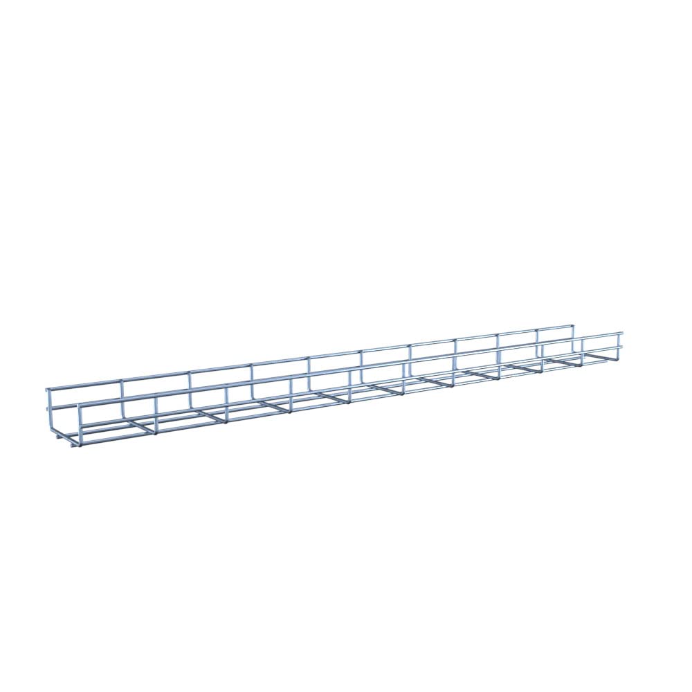 Electro Zinc Plated Wire Mesh Cable Tray, Silver Steel, 3.94 x 1.97 x 118.12 inch, 8-Pack