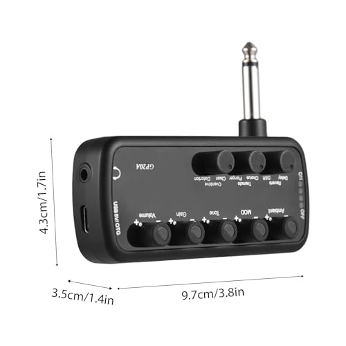 Mini Guitar Amp Headphone Bass Amplifier Plug and Play Guitar Amplifier Portable Headphone Amp Musical Instrument (Guitar) - Thumbnail 2