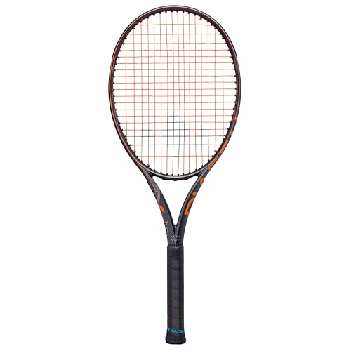Diadem Axis 100 Tennis Racket | 16x19 String Pattern, FS3 Stabilization, Kraibon Vibration Dampening, Precision Strike Zone for Unrivaled Spin & Control (Black/Orange, Grip: 4 3/8