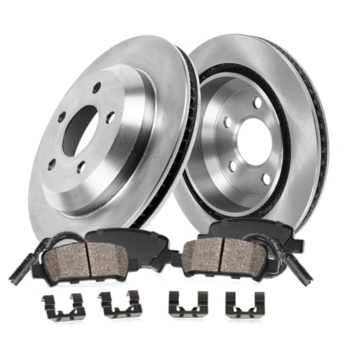 Image of Callahan Brake Parts Rear Brake Kit For BMW 535i 2008-10 |545i 2004-05 |550i 2006-10 |645Ci 2004-05 |650i 2006-10 - Disc Rotors with Ceramic Brake Pads + Sensors & Hardware, EBYK018209