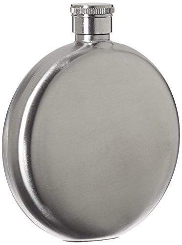 Flachmann 'Brush', rund, Silber, 150 ml