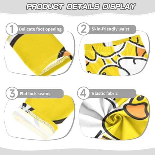 Happy Ducks Yellow Toddler Girls Leggings Kids Pants Cute Cartoon Pink Kids Clothing Size 9-103