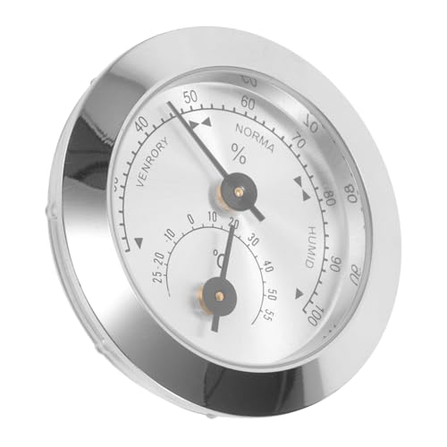 BESPORTBLE Violin Hygrometer Feuchtigkeitsmesser Silber Abs Legierung Temperatur Feuchtigkeitsmonitor für Violine und Gitarre Tragbares Instrumentenzubehör