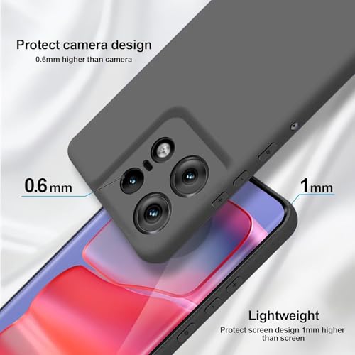 Image of DIZORO Microfiber Candy Case Compatible For Motorola Edge 50 Pro 5g Smooth Touch Cushion Liquid Soft Silicone Gel Rubber Phone Cases Non-Slip Full Body Protective Shockproof Back Cover (Space), Black