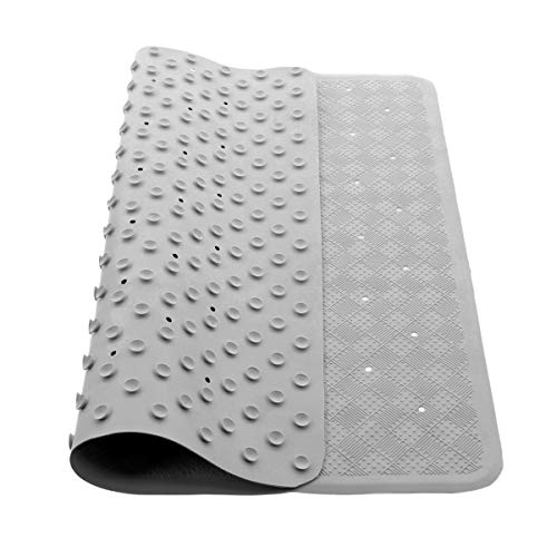 Anti-fungal Non-Slip Shower Mat with Suction Cups and Drainage Holes, Slip Resistant Shower Tread, Made From Rubber Vinyl