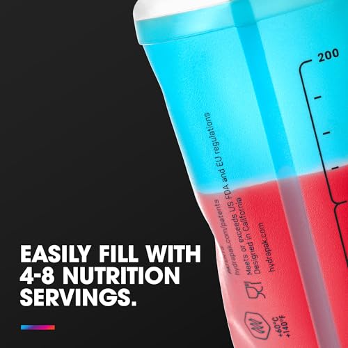Image of HydraPak SoftFlask 250ml 2-Pack - Collapsible Nutrition Flask - BPA Free, Easy Open Locking Cap, Foldable, Lightweight