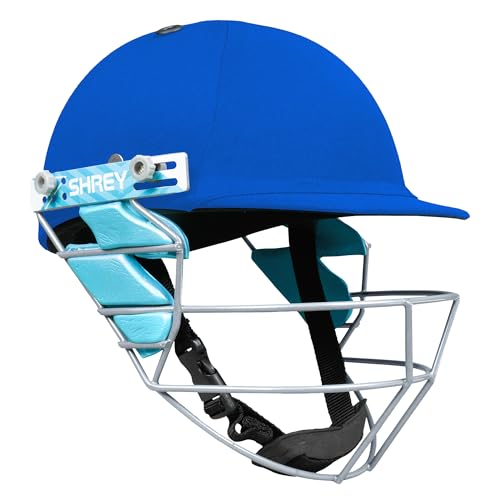 Image of Shrey Star Junior 2.0 Steel Batting Cricket Helmet with Adjustable Grill for Boys (Royal Blue)