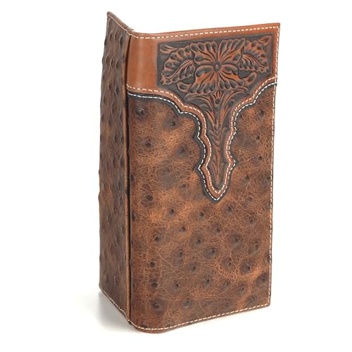 ARIAT Men's Rodeo Ostrich Print Floral Embossed Wallet - A3553102 One Size2