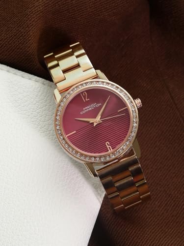 Image of French Connection Analog Maroon Dial Women's Watch-FCN054D