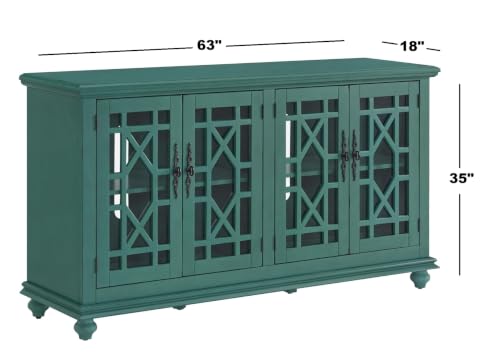Image of Martin Svensson Home Elegant 63 inch Wood Entertainment Center, Teal-Green