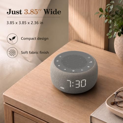 Buffbee Alarm Clock with Sound Machine for Bedrooms – 2-in-1 White Noise Machine for Sleep, Gentle Wake-Up with Soft Alarm Sounds, Ambient Night Light, Plug-in, Sleep Better, Wake Gently - Image 5