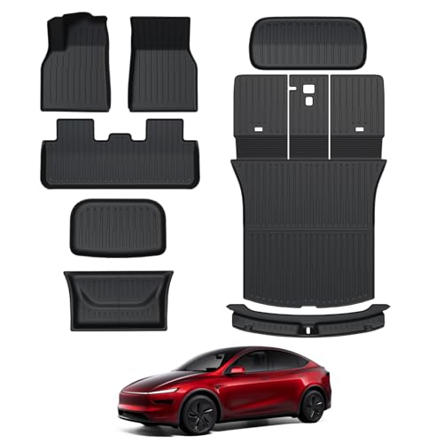 Foronetry Floor Mats for 2025 2026 Tesla Model Y Juniper, 8PCS All Weather Full Set Cargo Liners...