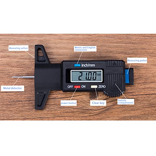 Bandprofieldieptemeter, digitale profieldieptemeter, bandprofielmeter, lcd-display, digitale dieptemeter voor banden - Image 6