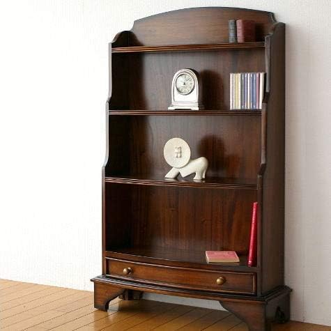 Amazon 飾り棚 アンティーク風 無垢 書棚 インテリア 天然木 ディスプレイラック マホガニーオープン本棚 Diz9553 本棚 オンライン通販