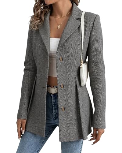 HVT Womens Casual Blazers Lightweight Cardigan Jacket Open Front Long