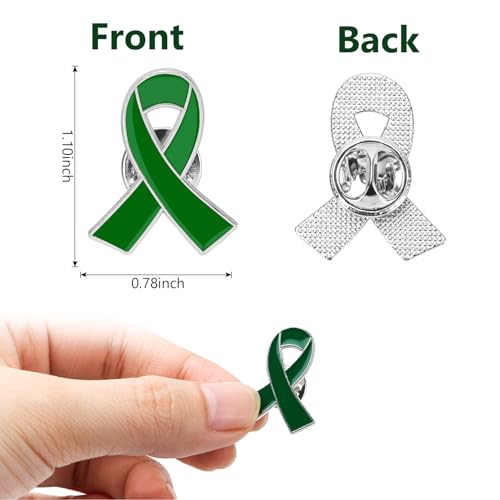 Image of Yadiana 10Pcs Ribbon Awareness Pins Bulk - Breast Cancer, Mental Health, HIV AIDS, Heart, Child Abuse Prevention, Purple Blue Green Red Yellow Pink Enamel Lapel Brooches for Charity Fundraising Event
