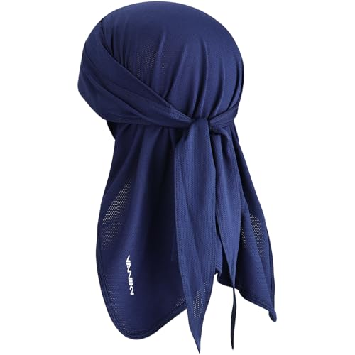 Bandanas Skull Casquettes Do Rag pour homme, doublure respirante, 3 en 1 visage, protection UV, drapé cou, Bleu, taille unique
