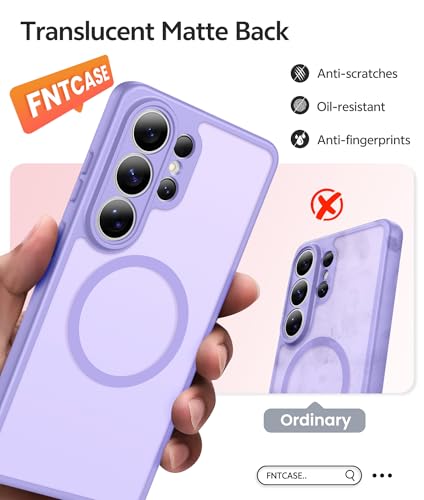 Image of FNTCASE for Samsung Galaxy S26-Ultra Case: [Fit for Magsafe] [Full Camera Protection] Translucent Matte Cases with [Screen Protector] Military Grade Shockproof Protective Phone Cover - Light Purple