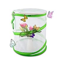 Luter Insekten- und Schmetterlingslebensraum Käfig Pop-up-Design Zusammenklappbar Insekten-Netzkäfig für den Naturwissenschaftlichen Unterricht 30×35cm