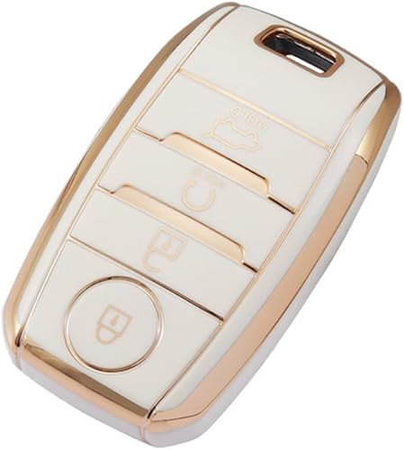 Riloer Funda de TPU suave para llaves, funda de protección para llaves, compatible con Kia Forte Koup Niro Optima Rio Sorento Soul Sportage Smart 4