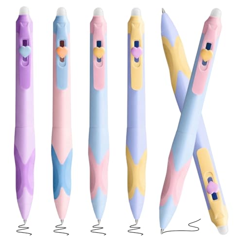 Set de 4 bolígrafos de gel borrables punta fina 0.5mm tinta negra