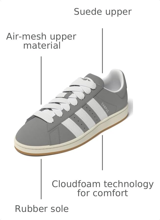 Image of Adidas Campus 00s Men's Sneaker's, Grey Three /Cloud White /Off White, Size 8