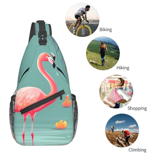 Bolsa cruzada de pecho para hombre negra tipo sling miniatura 6