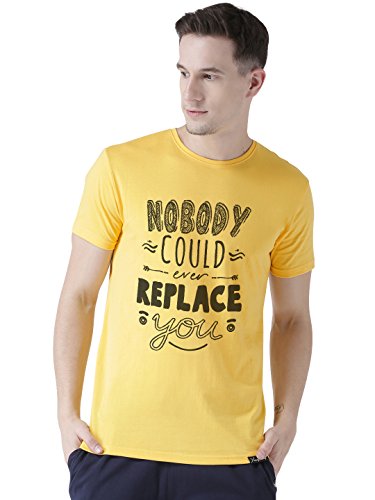 Image of DUO Men's Printed Regular fit T-Shirt HS-Nobody Yellow Small