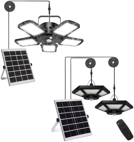 Yomisga 160LED Solar Shed Light and 180LED Solar Dual Lights Bundle