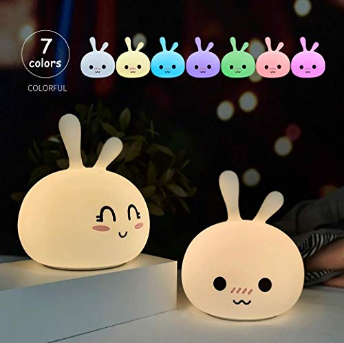 Lámpara de Noche Conejo de Silicona Suave LED Recargable miniatura 3
