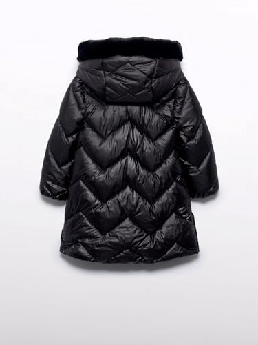 Abel & Lula 15-05847-010 - Padded long coat for Girls 4 Years Black2