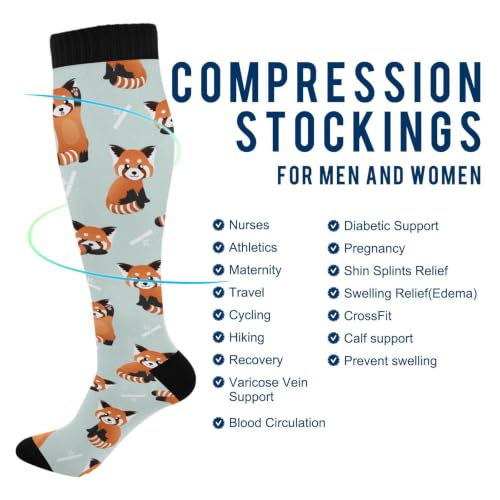 Image of Compression Socks for Women & Men Knee High Socks | Circulation, Medical, Running, Athletic, Nurse, Travel, 1 Pair