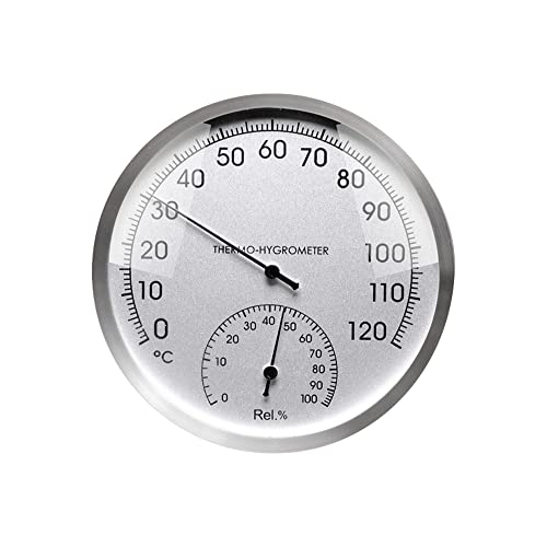 LUFEIS Sauna Thermometer Hygrometer 2in1, Sauna Universal-Thermohygrometer, Bimetall-Thermometer aus Edelstahl, Hochwertiges Sauna Zubehör, Zuverlässig & Genau Cover
