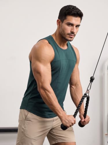 Image of CHKOKKO Men's Workout Gym T-Shirt Lightweight Sleeveless T-Shirt
