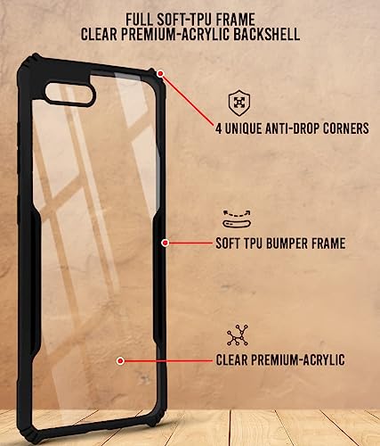 Image of Jkobi Back Cover Case for Realme 2 (Shockproof with Polycarbonate Clear Panel | Professional Black)