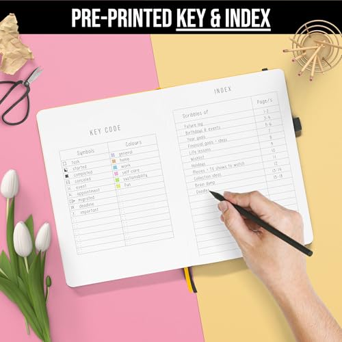 Image of Bullet Dotted Journal Dot Grid Notebook | B5 Daily Journaling Notebooks for Personal Writing, Work, Women | 160gsm Thick Paper, Hard cover, Lay Flat Binding | B5 < 8.5 x 11 Cuaderno Libretas de apuntes