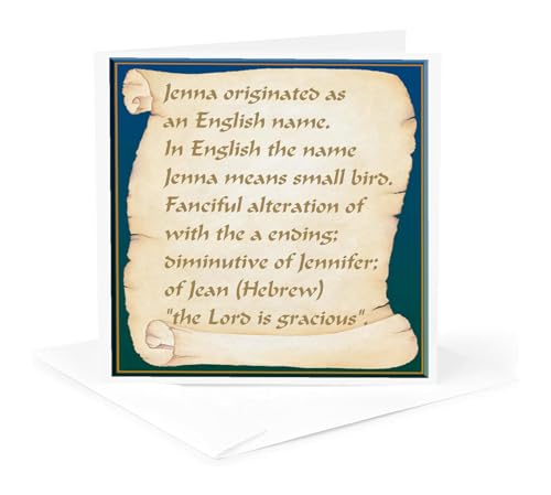 Greeting Card - Jenna The Meaning - Name Design