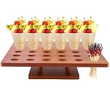 Rejilla para conos para cupcakes - Soporte para expositor para rollos manuales de 13 x 13 pulgadas con 36 agujeros | Soportes para helado de madera | Soporte porta cono | Porta palomitas para sushi