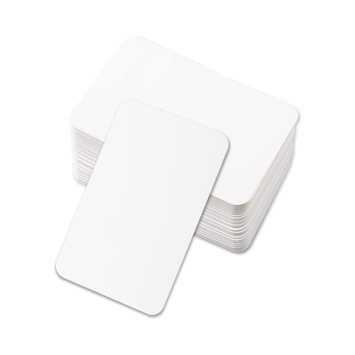 Hopzab 100 Pcs Blank Flash Cards Craft Words Hard Cardstock Message Card for Business Learning Study Painting DIY Memory Note Gift Tags Greetings Invitations(White)