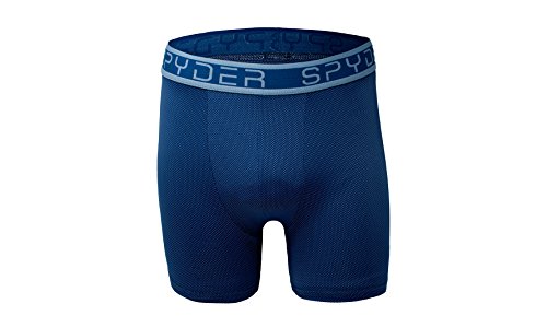 Spyder Performance Mesh Mens Boxer Briefs Sports Underwear 3 Pack For Men (Large, Blue/Navy/Grey)3