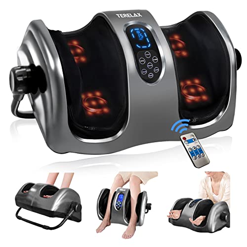 Foot Massager Machine Shiatsu Foot Calf Massager with Heat Plantar Fasciitis Nerve Pain Therapy Electric Deep Kneading Rolling Massage for Foot Leg Calf Arm Ankle w/Remote