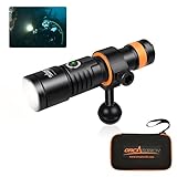 ORCATORCH D530V 1200 Lumen Scuba Diving Video Light 140 Gradi Super Wide Fascio, Subacquea 150 Metri Luce Fotografia Immersione con Funzione di Blocco di Sicurezza e Indicatore