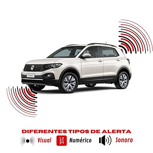 Sensor Estacionamento Dianteiro Traseiro Branco Display Numérico 8 Pontos Orbe