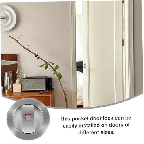 Balacoo Cerradura para Puerta Corredera con Pestillo de Privacidad Acabado Níquel Satinado para Baños y Clósets Instalación Fácil 1 Pieza miniatura 4