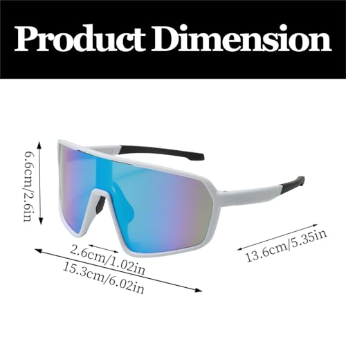 LJCZKA Sports Sunglasses for Women Men Oversized Square Frame Eyewear for Cycling Running Driving with UV400 Protection - Image 3