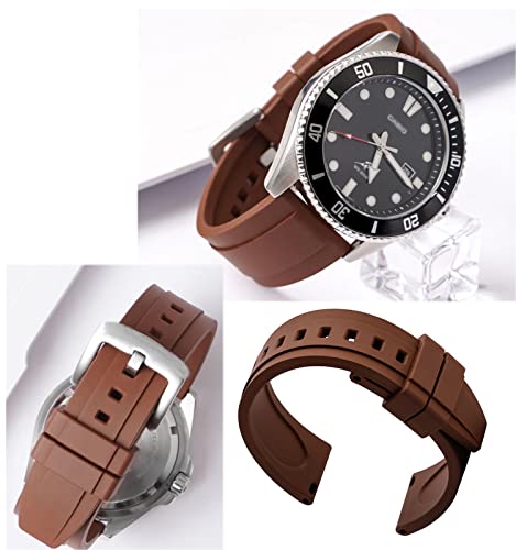Image of Watch Band Quick Release Fluororubber 19mm 20mm 21mm 22mm Soft Durable Universal FKM Rubber Replacement Band Strap for Men Women