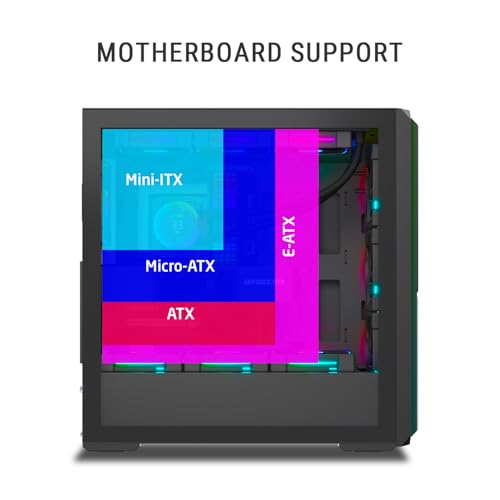 Image of Ant Esports Mesh X 360 Mid-Tower Computer Case /Gaming Cabinet - Black | Pre-Installed 4 ARGB Fans