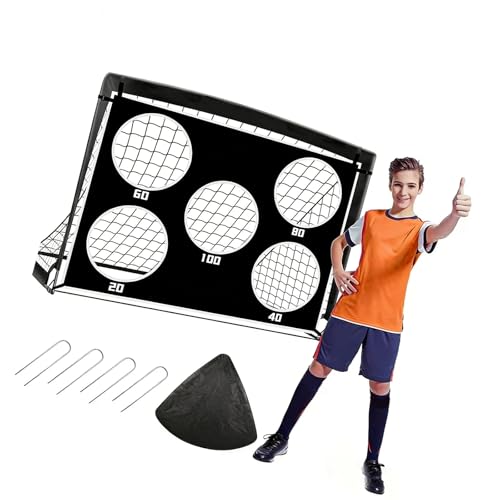 Cage de football portable pliable but de foot à cible 5 trous extérieur